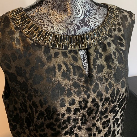 Gold and Black Tahari Dress - Picture 1 of 4